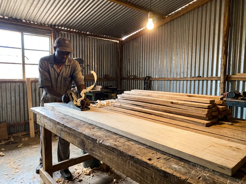 Our joinery in the Gisozi industrial zone, Kigali